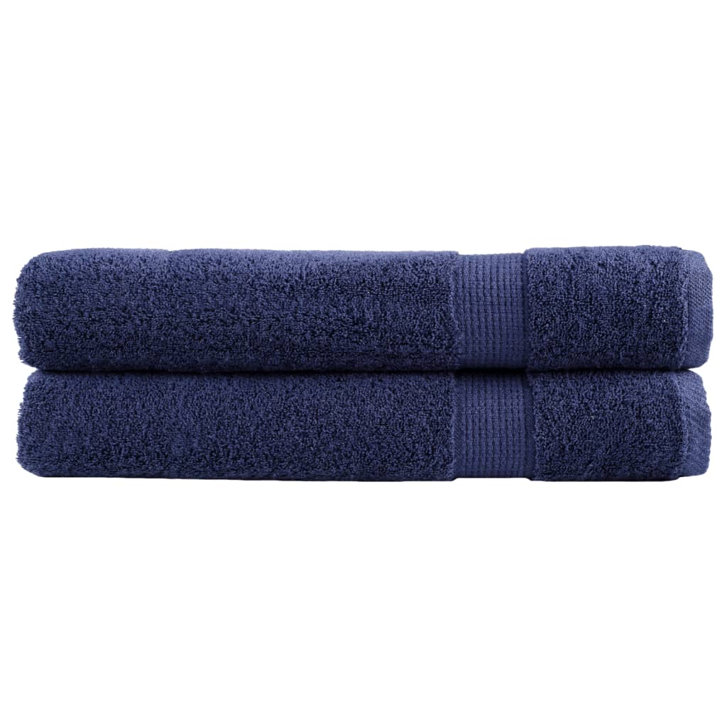 Premium Sauna Towels 2pcs Navy Blue 80x200cm 600gsm 100% Cotton