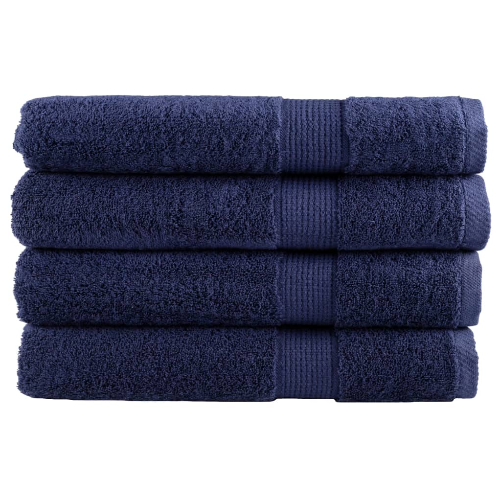 Premium Sauna Towels 4pcs Navy Blue 80x200cm 600gsm 100% Cotton