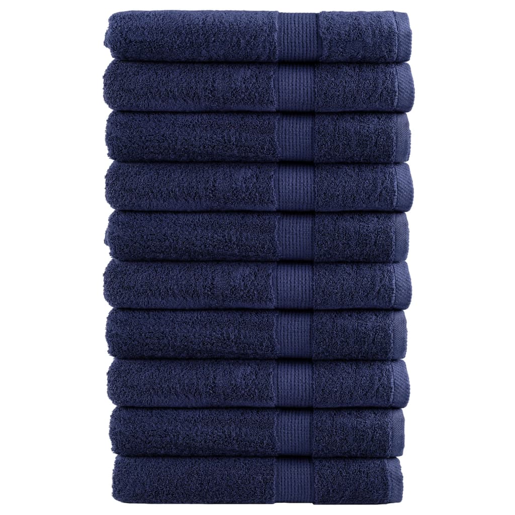 Premium Sauna Towels 10pcs Navy Blue 80x200cm 600gsm 100% Cotton