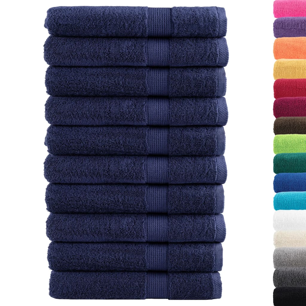 Premium Sauna Towels 10pcs Navy Blue 80x200cm 600gsm 100% Cotton