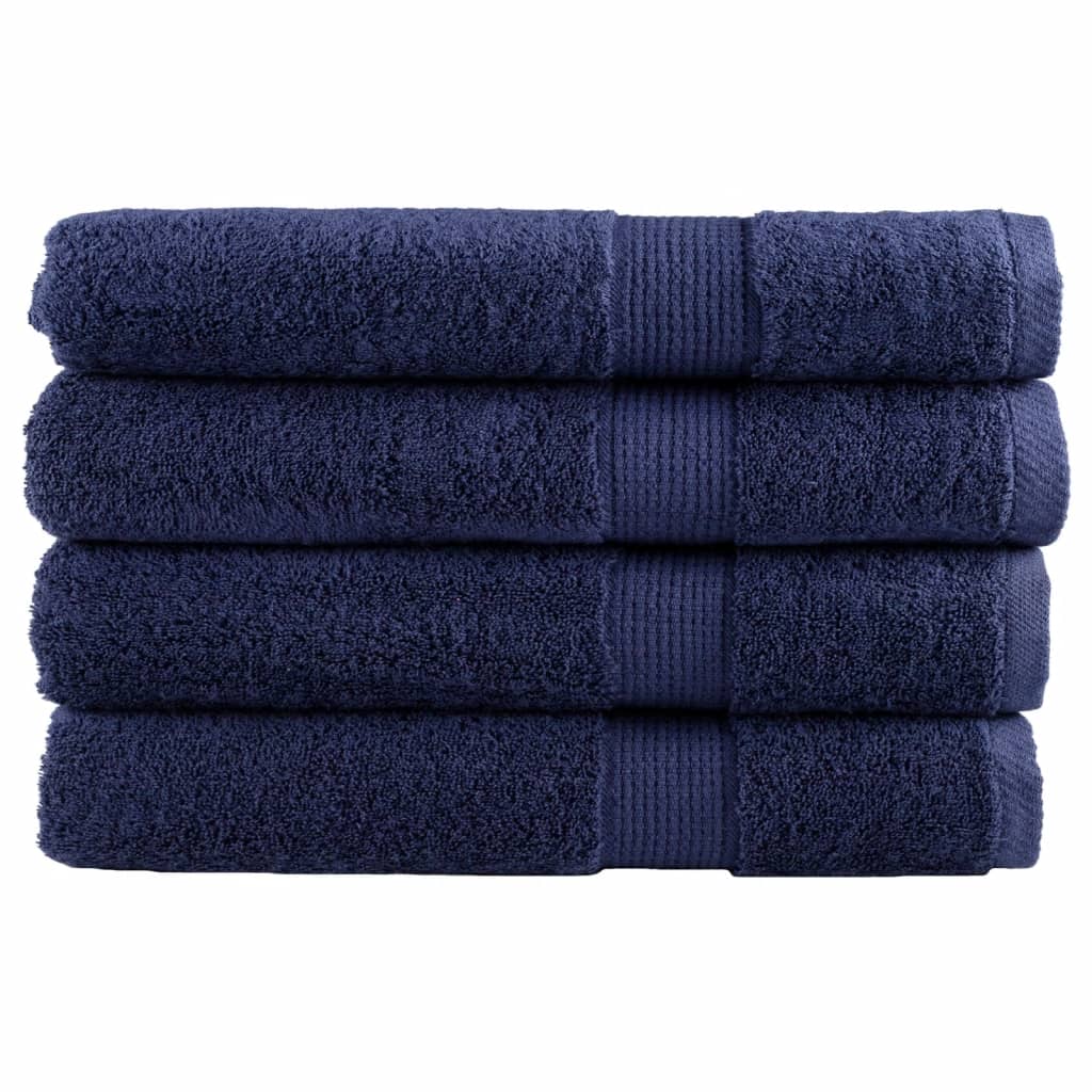 Premium Towels 4pcs Navy Blue 100x200cm 600gsm 100% Cotton