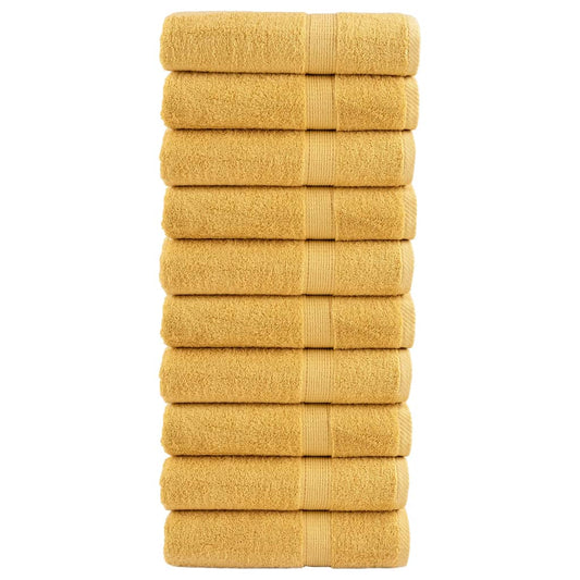 Premium Shower Towels 10pcs Gold 70x140cm 600gsm 100% Cotton