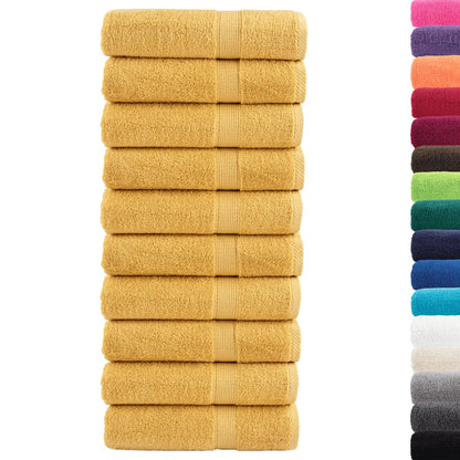 Premium Shower Towels 10pcs Gold 70x140cm 600gsm 100% Cotton