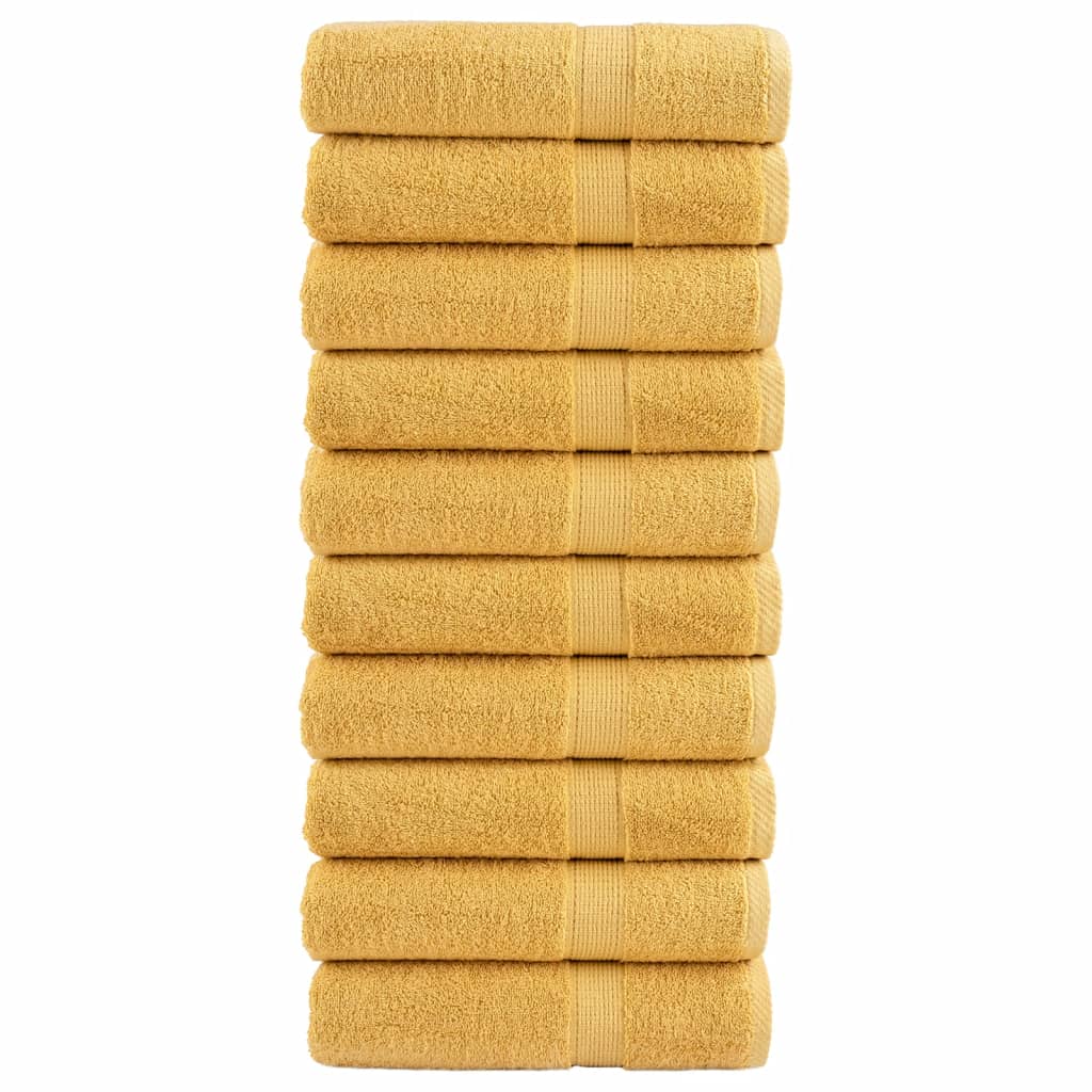 Premium Bath Towels SOLUND 10pcs Gold 100x150cm 600gsm