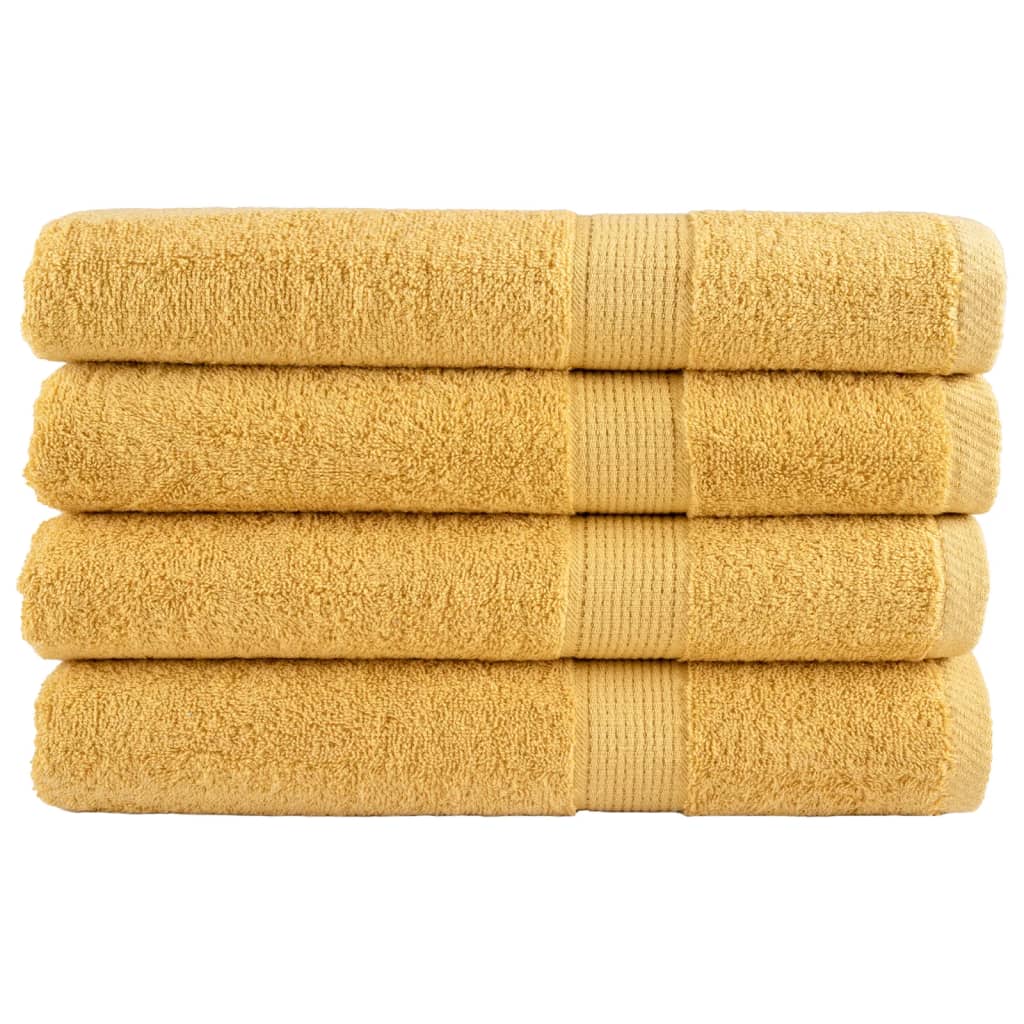 Premium Sauna Towels 4pcs Gold 80x200cm 600gsm 100% Cotton