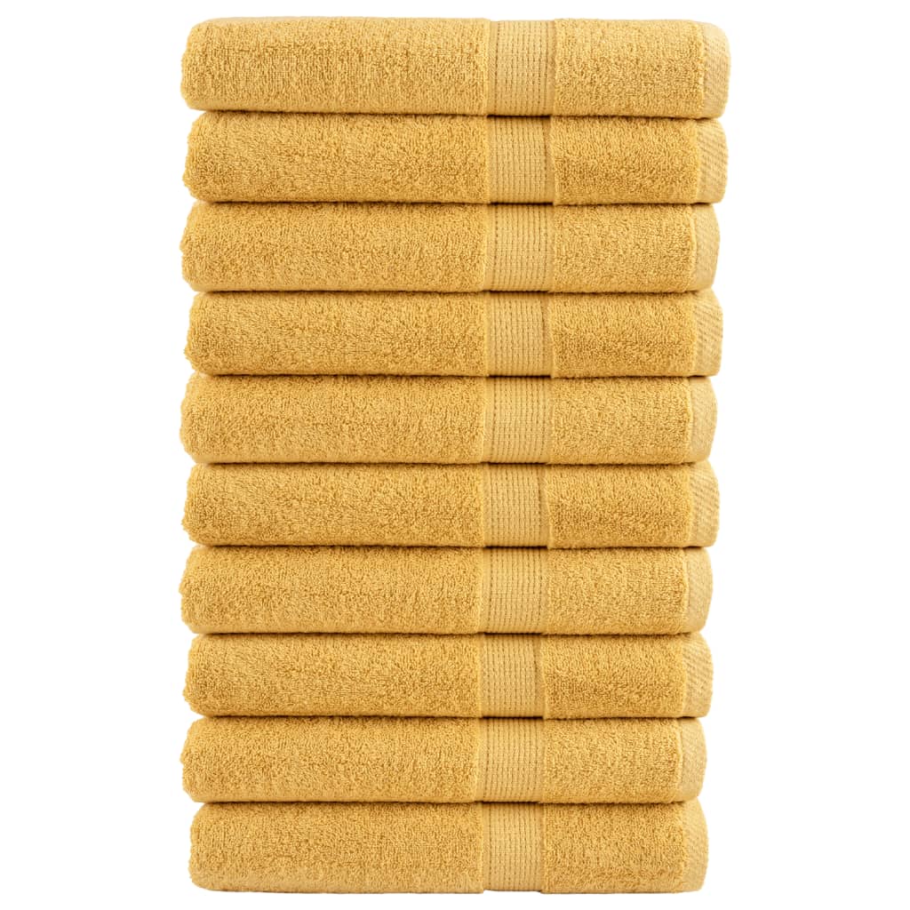 Premium Sauna Towels 10pcs Gold 80x200cm 600gsm 100% Cotton