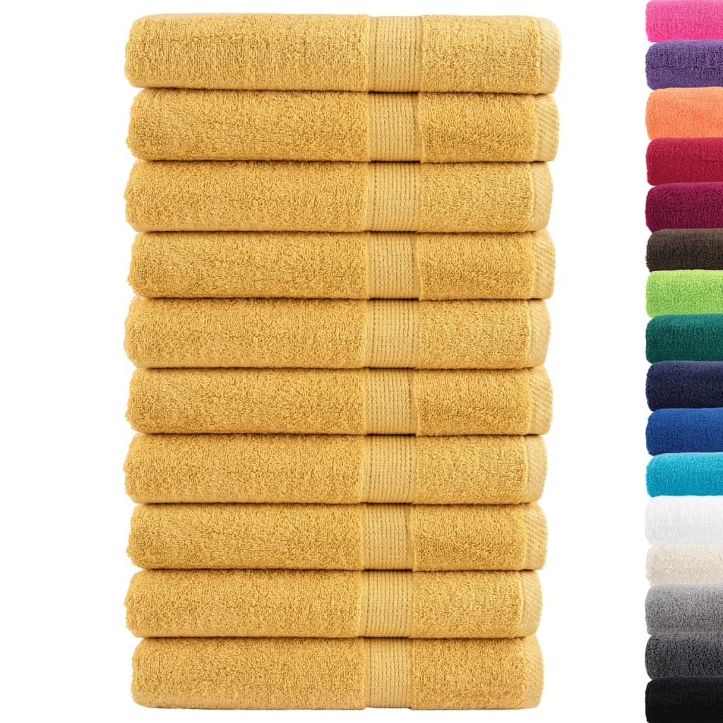 Premium Sauna Towels 10pcs Gold 80x200cm 600gsm 100% Cotton