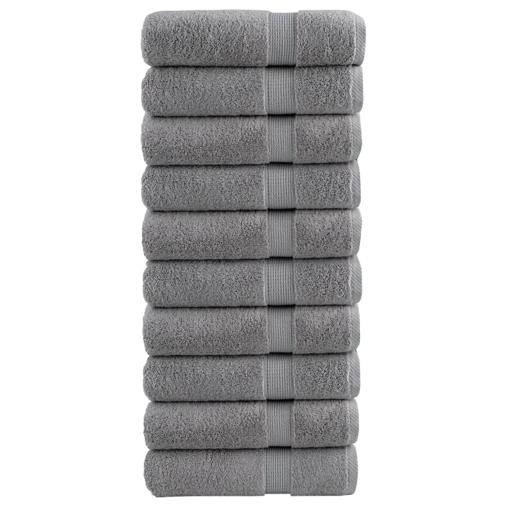 Premium Bath Towels SOLUND 10pcs Grey 100x150cm 600gsm