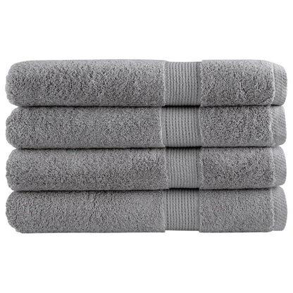 Premium Towels 4pcs Grey 100x200cm 600gsm 100% Cotton