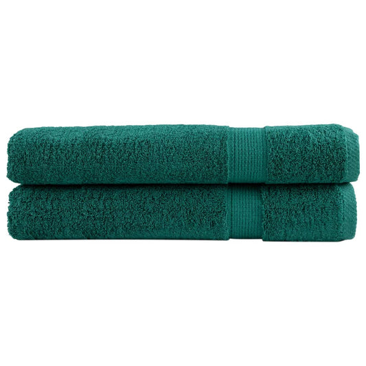 Premium Sauna Towels 2 pcs Green 80x200 cm 600 gsm 100% Cotton