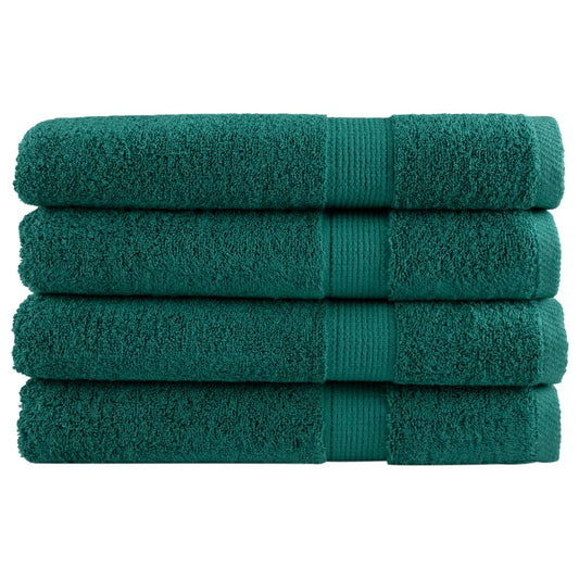 Premium Sauna Towels 4 pcs Green 80x200 cm 600 gsm 100% Cotton