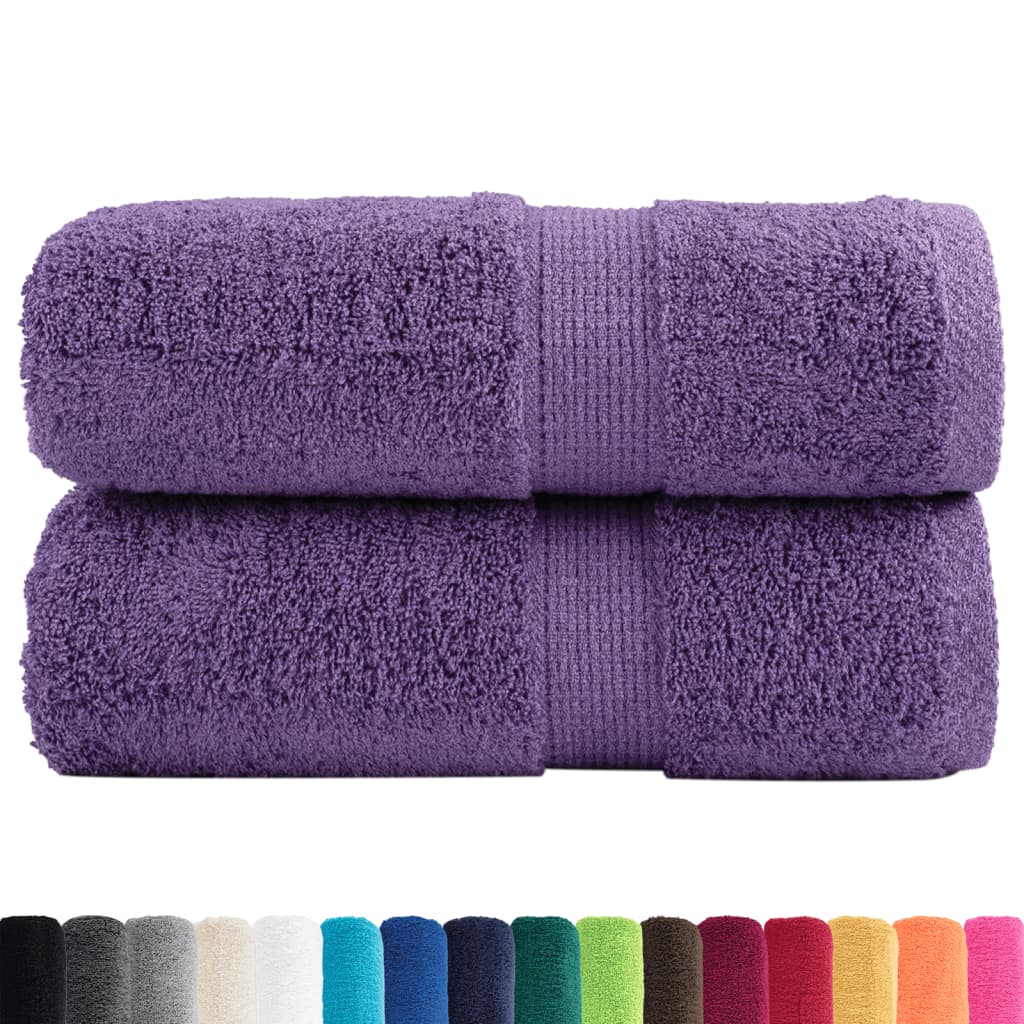 Premium Soap Towels 2 pcs Purple 30x30 cm 600 gsm 100% Cotton