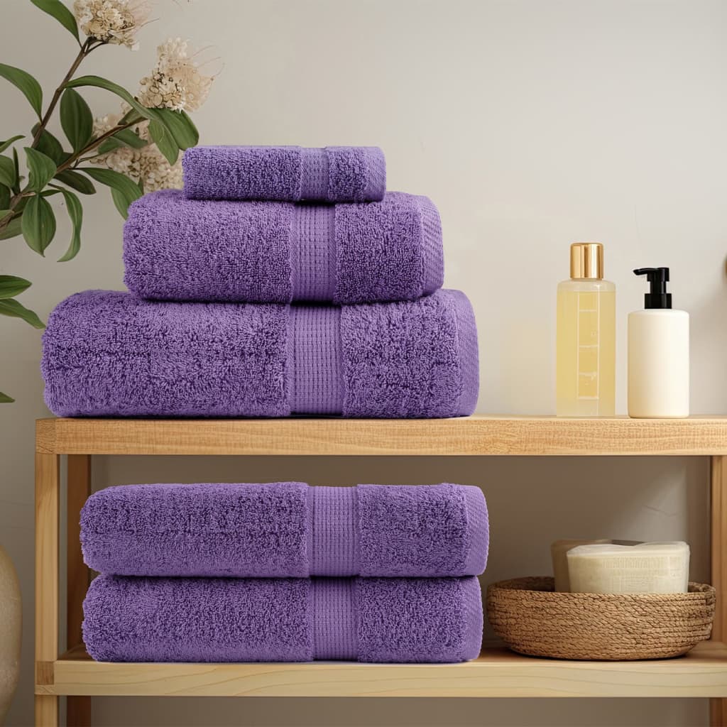 Premium Soap Towels 2 pcs Purple 30x30 cm 600 gsm 100% Cotton