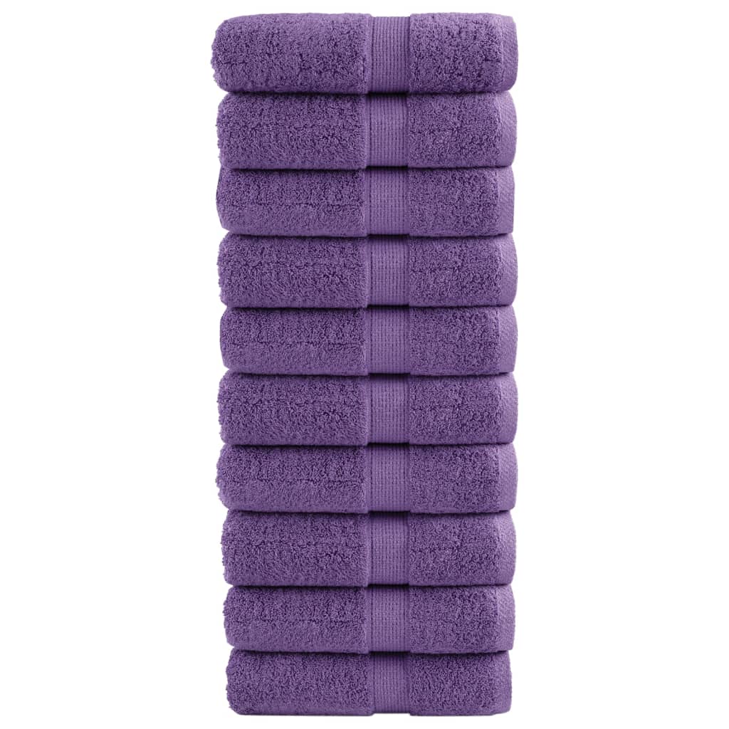 Premium Soap Towels 10 pcs Purple 30x30 cm 600 gsm 100% Cotton