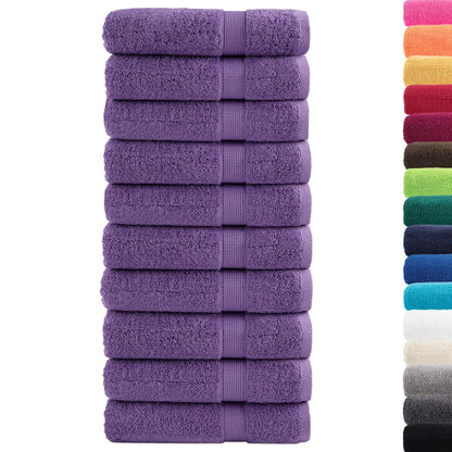 Premium Hand Towels SOLUND 10 pcs Purple 50x100 cm 600 gsm