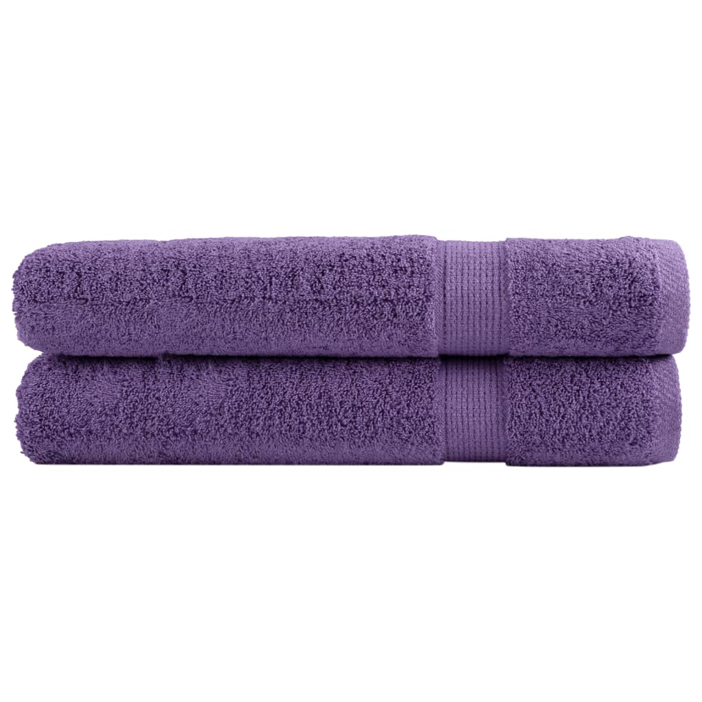 Premium Sauna Towels 2 pcs Purple 80x200 cm 600 gsm 100% Cotton