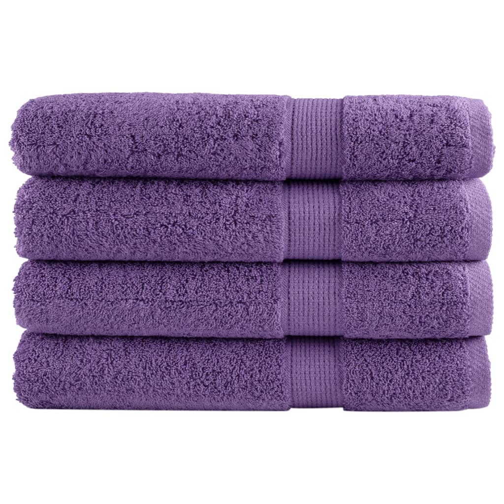 Premium Sauna Towels 4 pcs Purple 80x200 cm 600 gsm 100% Cotton