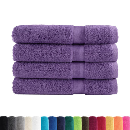 Premium Sauna Towels 4 pcs Purple 80x200 cm 600 gsm 100% Cotton