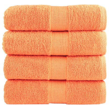 Premium Soap Towels 4 pcs Orange 30x30 cm 600 gsm 100% Cotton