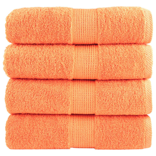 Premium Soap Towels 4 pcs Orange 30x30 cm 600 gsm 100% Cotton