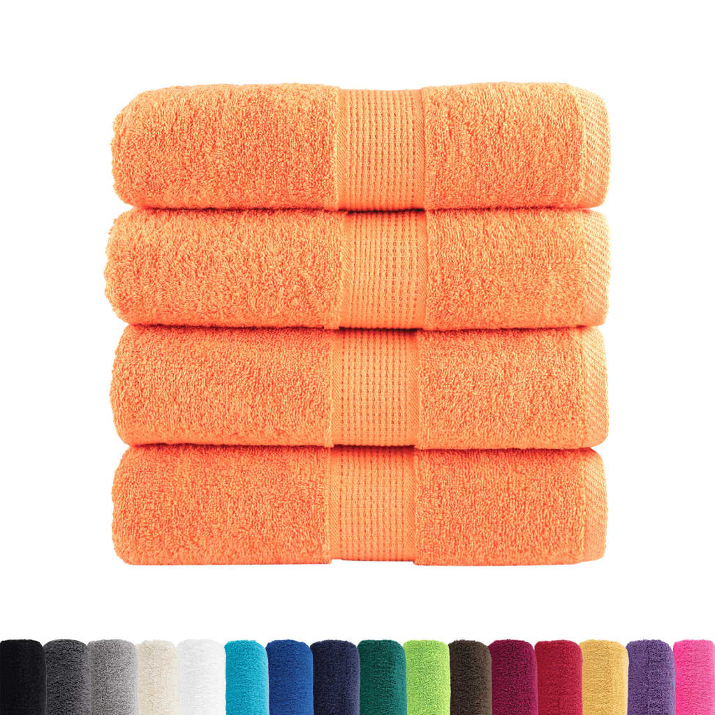 Premium Soap Towels 4 pcs Orange 30x30 cm 600 gsm 100% Cotton