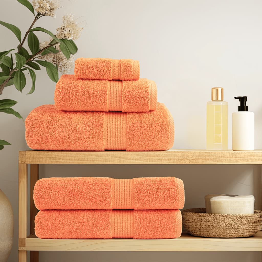 Premium Soap Towels 4 pcs Orange 30x30 cm 600 gsm 100% Cotton