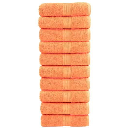 Premium Soap Towels 10 pcs Orange 30x30 cm 600 gsm 100% Cotton