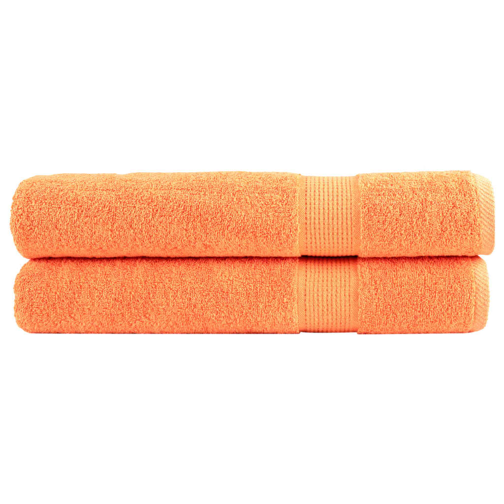 Premium Sauna Towels 2 pcs Orange 80x200 cm 600 gsm 100% Cotton