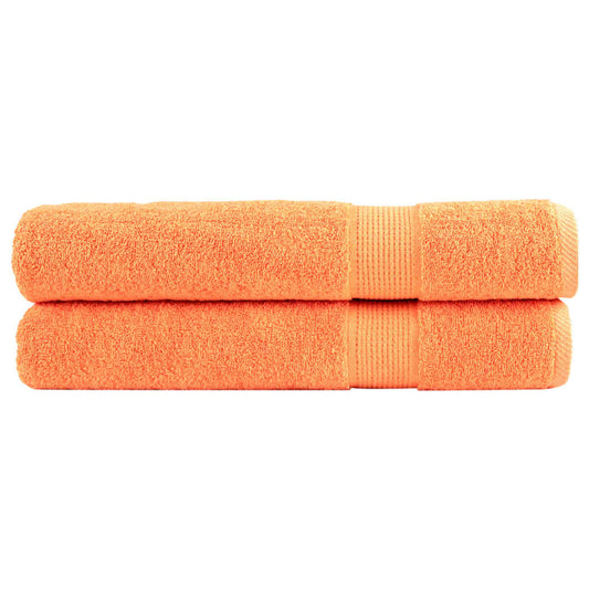 Premium Sauna Towels 2 pcs Orange 80x200 cm 600 gsm 100% Cotton