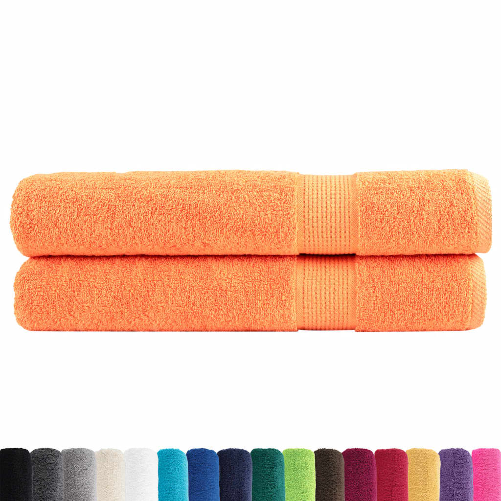 Premium Sauna Towels 2 pcs Orange 80x200 cm 600 gsm 100% Cotton