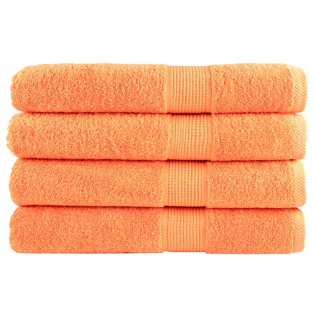 Premium Sauna Towels 4 pcs Orange 80x200 cm 600 gsm 100% Cotton