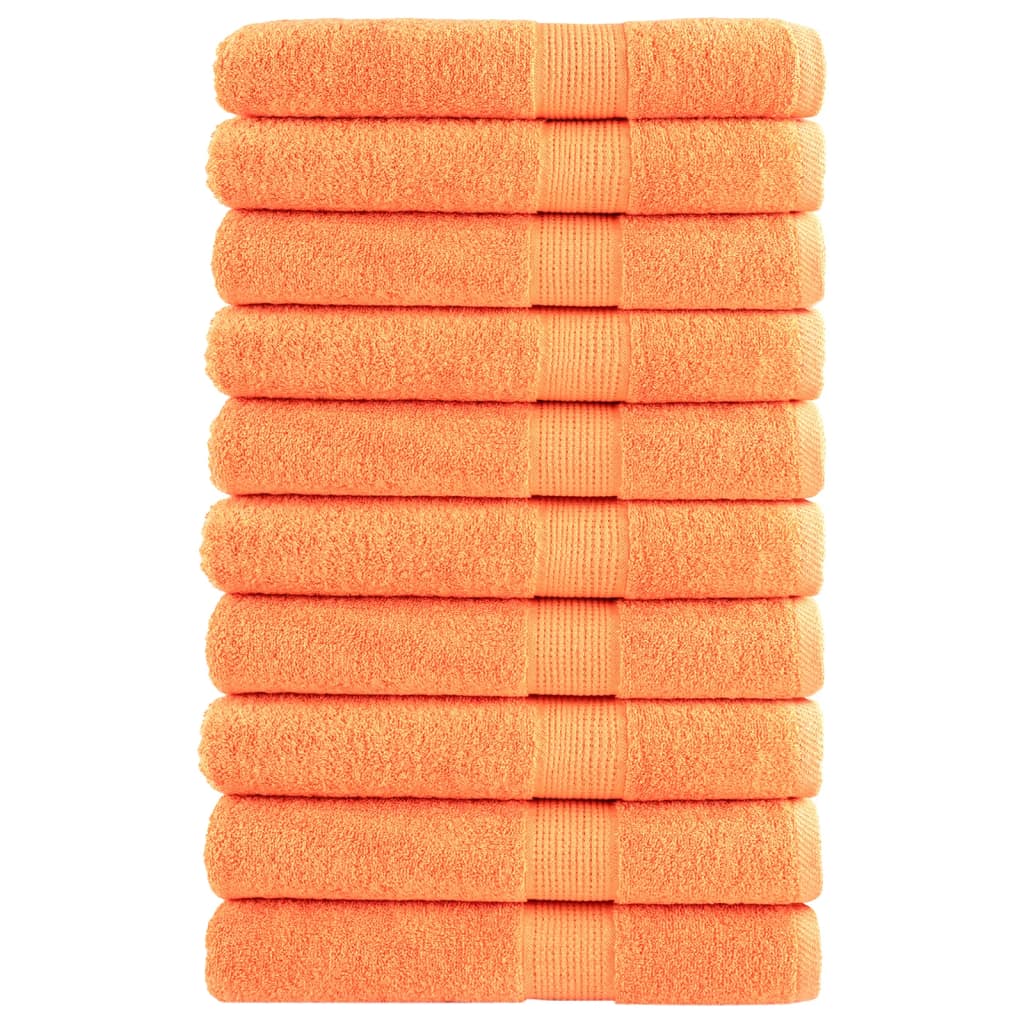 Premium Sauna Towels 10 pcs Orange 80x200 cm 600 gsm 100% Cotton