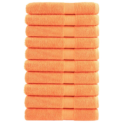 Premium Sauna Towels 10 pcs Orange 80x200 cm 600 gsm 100% Cotton