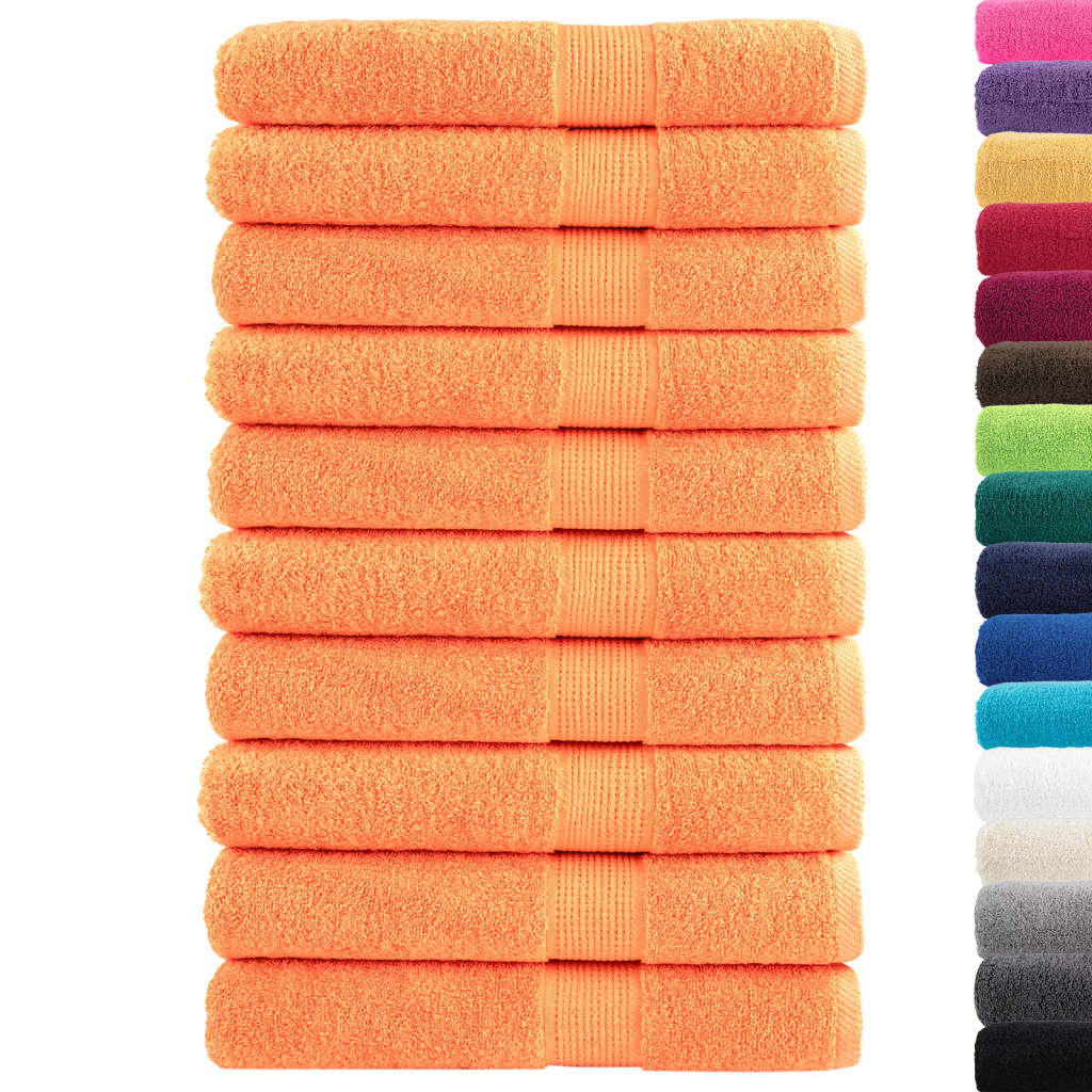 Premium Sauna Towels 10 pcs Orange 80x200 cm 600 gsm 100% Cotton