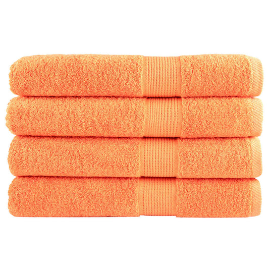 Premium Towels 4 pcs Orange 100x200 cm 600 gsm 100% Cotton