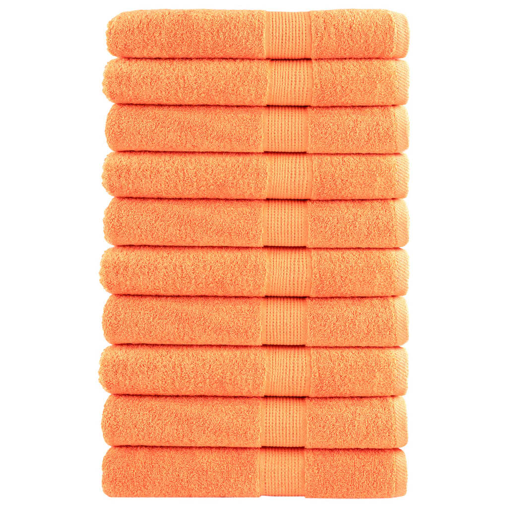 Premium Towels SOLUND 10 pcs Orange 100x200 cm 600 gsm