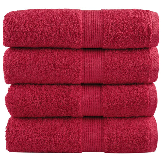 Premium Soap Towels 4 pcs Red 30x30 cm 600 gsm 100% Cotton