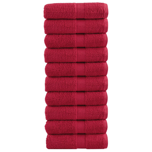 Premium Soap Towels 10 pcs Red 30x30 cm 600 gsm 100% Cotton