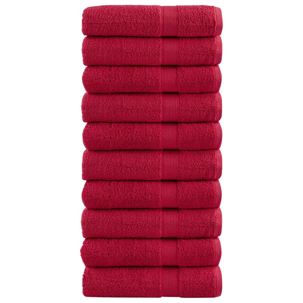 Premium Shower Towels 10 pcs Red 70x140 cm 600 gsm 100% Cotton