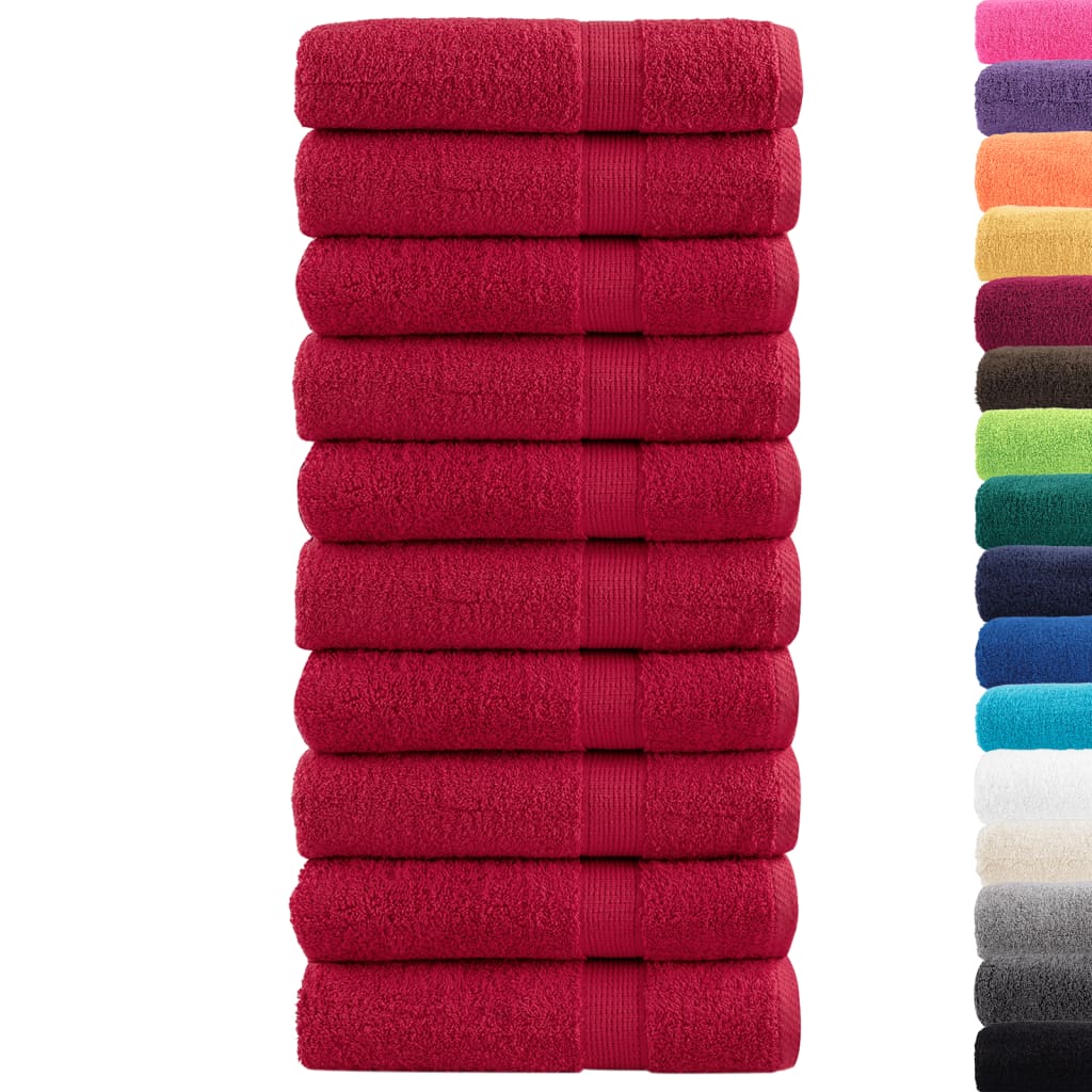 Premium Shower Towels 10 pcs Red 70x140 cm 600 gsm 100% Cotton