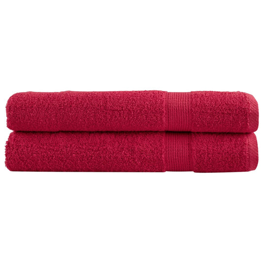 Premium Sauna Towels 2 pcs Red 80x200 cm 600 gsm 100% Cotton