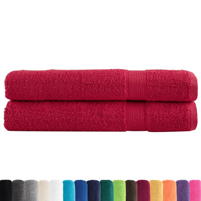 Premium Sauna Towels 2 pcs Red 80x200 cm 600 gsm 100% Cotton