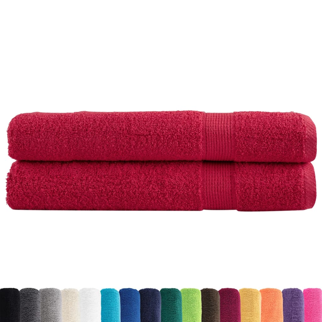 Premium Towels 2 pcs Red 100x200 cm 600 gsm 100% Cotton