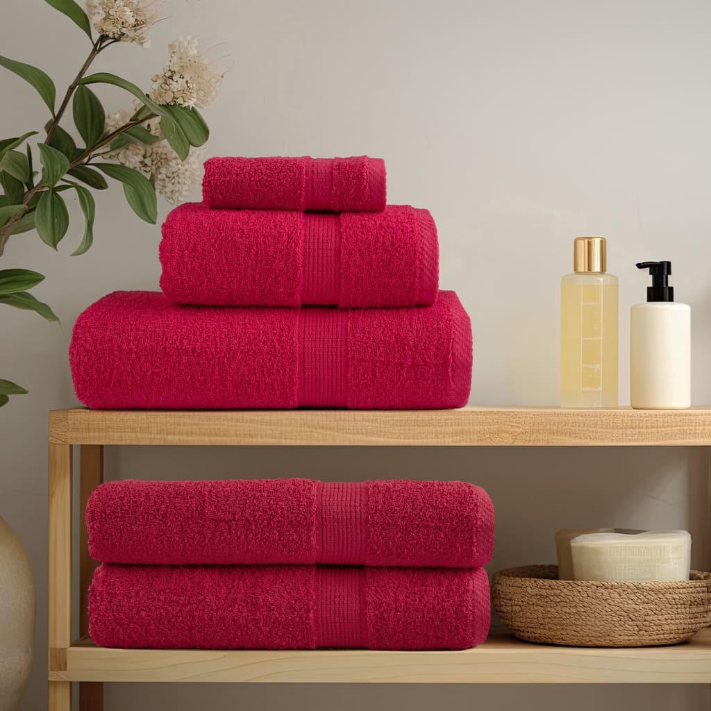 Premium Towels 2 pcs Red 100x200 cm 600 gsm 100% Cotton