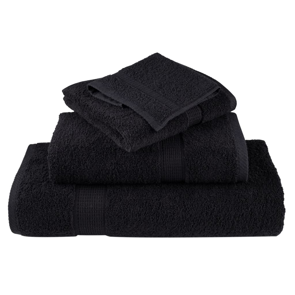 Premium Sauna Towels 10 pcs Black 80x200 cm 600 gsm 100% Cotton