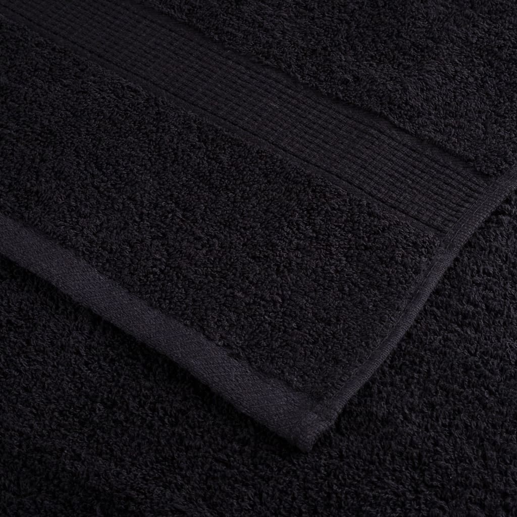 Premium Sauna Towels 10 pcs Black 80x200 cm 600 gsm 100% Cotton