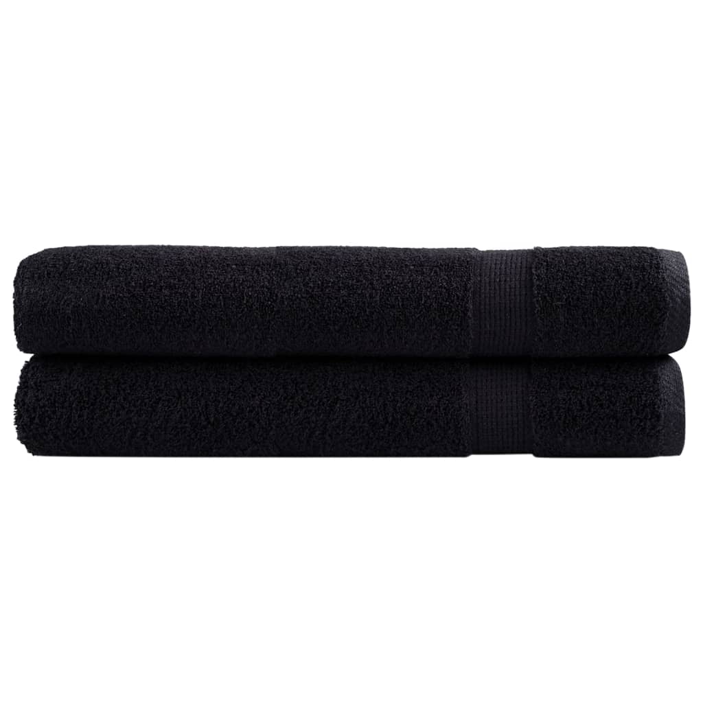 Premium Towels SOLUND 2 pcs Black 100x200 cm 600 gsm