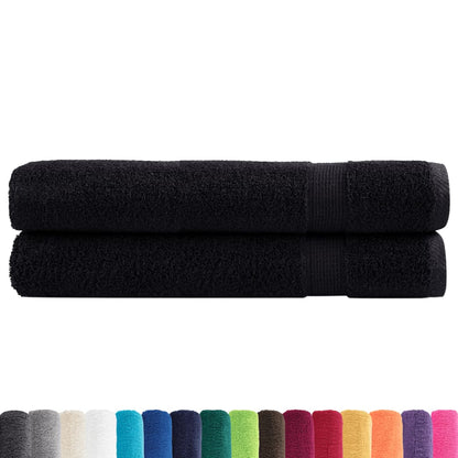 Premium Towels SOLUND 2 pcs Black 100x200 cm 600 gsm