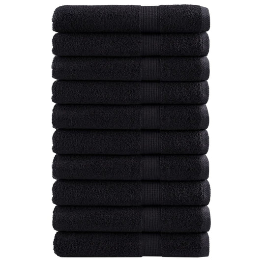 Premium Towels SOLUND 10 pcs Black 100x200 cm 600 gsm