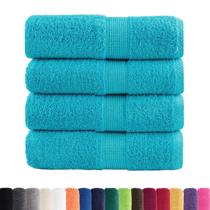 Premium Soap Towels 4 pcs Turquoise 30x30 cm 600 gsm 100% Cotton